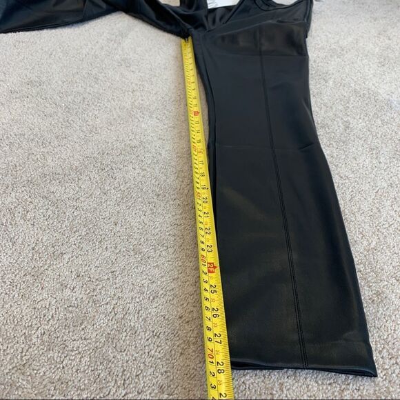 Zara black leggings vegan faux leather high waisted side zipper size medium NWT - Picture 8 of 12